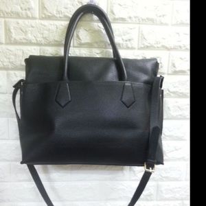 Black Leather Zara Crossover Bag